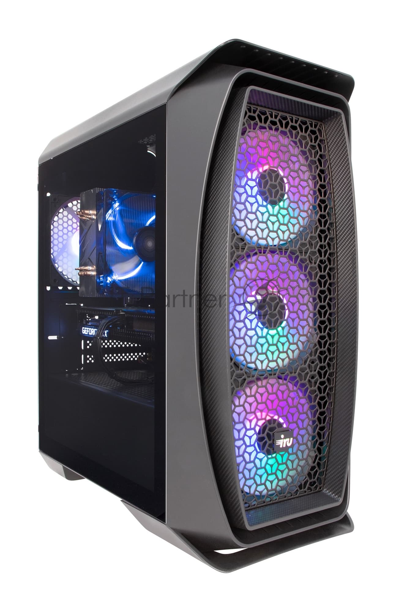 Компьютер IRU Game 520B5GMA MT Ryzen 5 5600X (3.7) 16Gb SSD 512Gb RTX 3050 8Gb Free DOS GbitEth 650W черный
