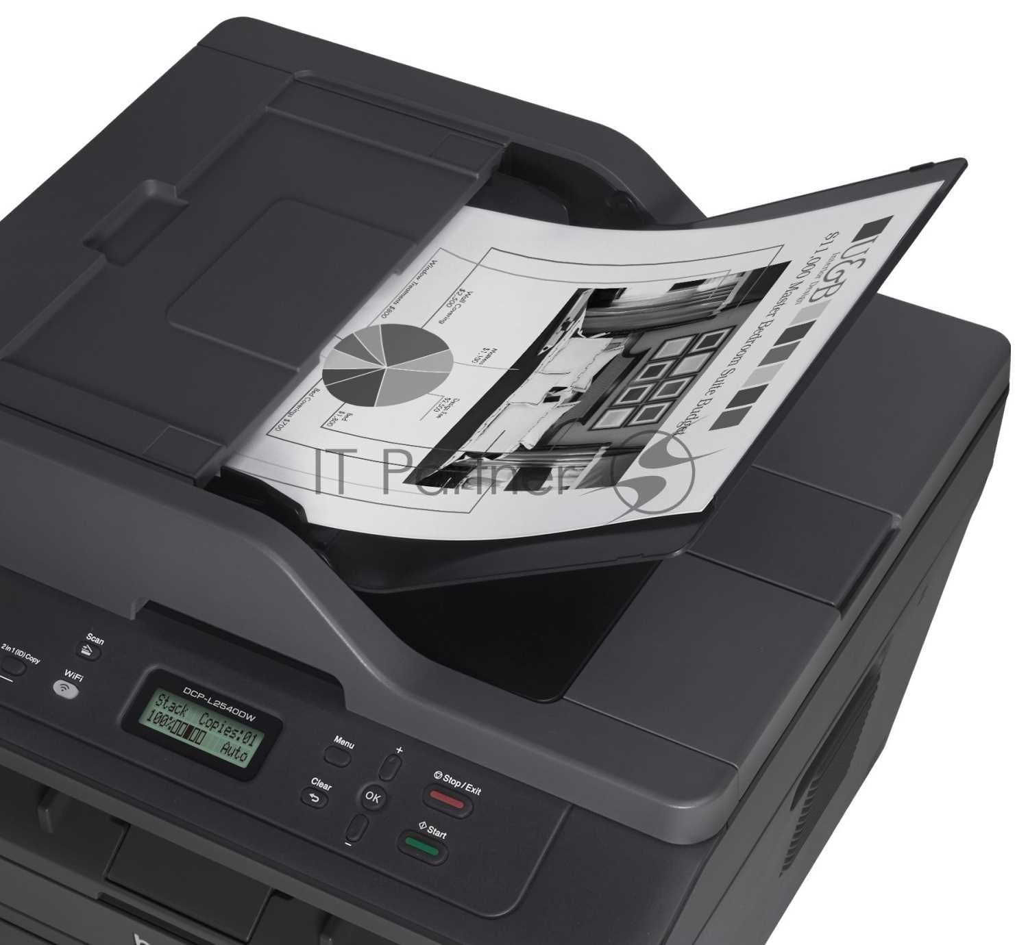 МФУ лазерное Brother DCP-L2540DW, А4, ч/б, печ. 30 стр/мин, 2400 x 600 dpi, USB, Wi-Fi, Ethernet RJ-45