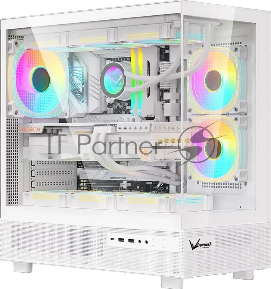 Корпус Formula Crystal Z8 COSMIC белый без БП ATX 3x120mm 5x140mm 1xUSB2.0 1xUSB3.0 1xUSB3.1 audio bott PSU