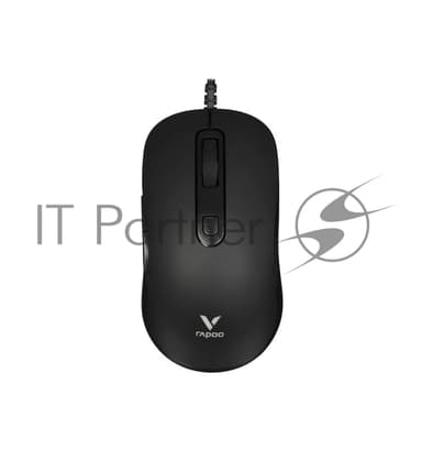 Мышь проводная Rapoo V16RGB черный, 12800 dpi, USB, кнопки - 6
