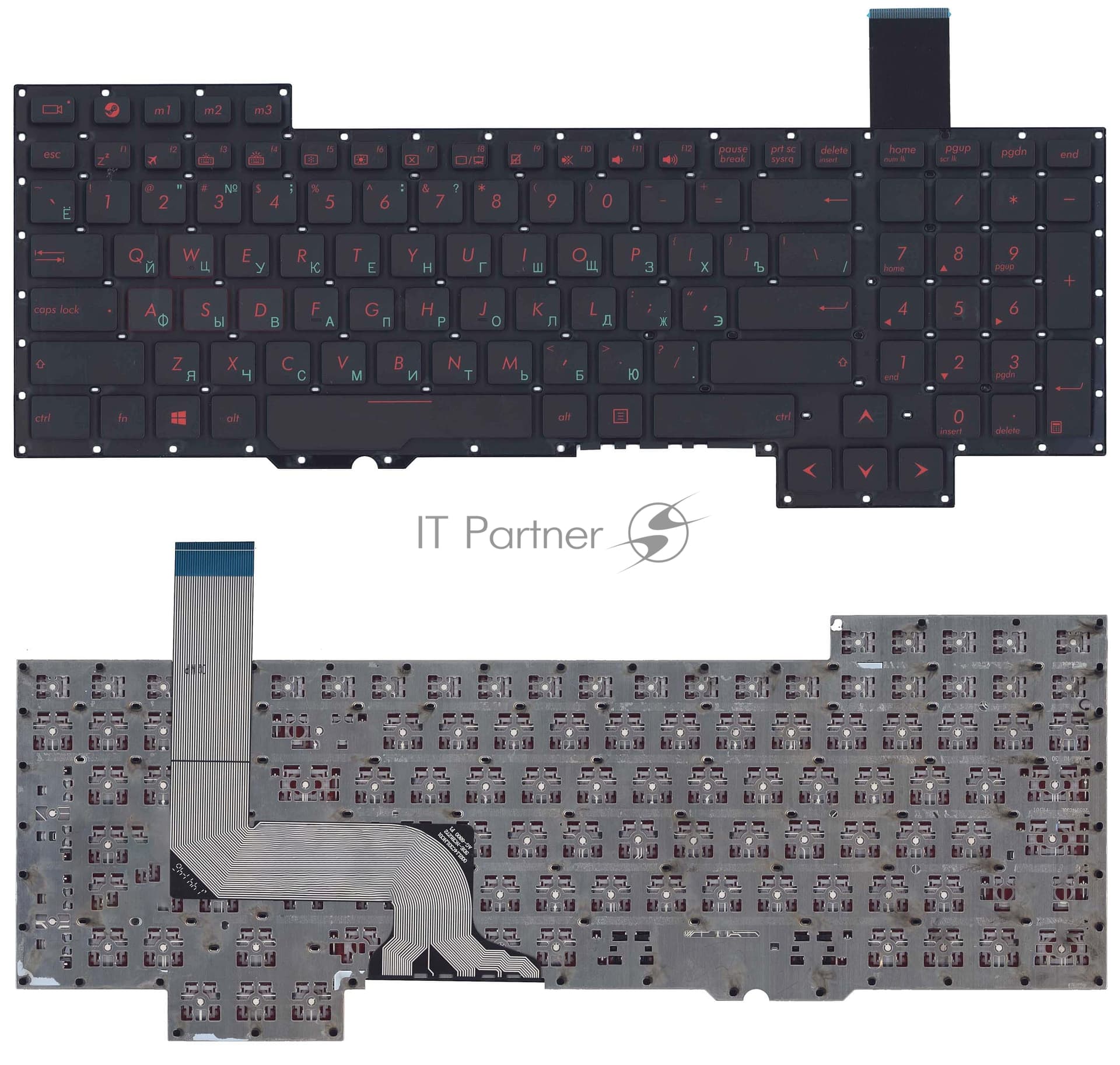 Клавиатура для ноутбука Asus G751 черная с подсветкой