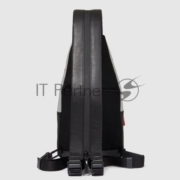 Рюкзак слинг мужской Piquadro Urban CA6540UB00/GRN серый/черный натур.кожа