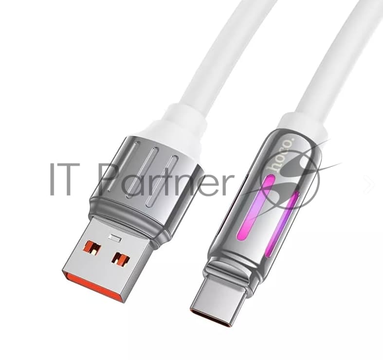 Кабель USB HOCO U136 Prize, USB - Type-C, 5А, 1.2м, белый