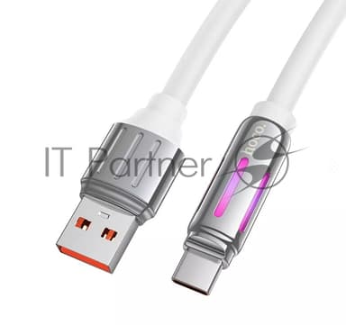 Кабель USB HOCO U136 Prize, USB - Type-C, 5А, 1.2м, белый