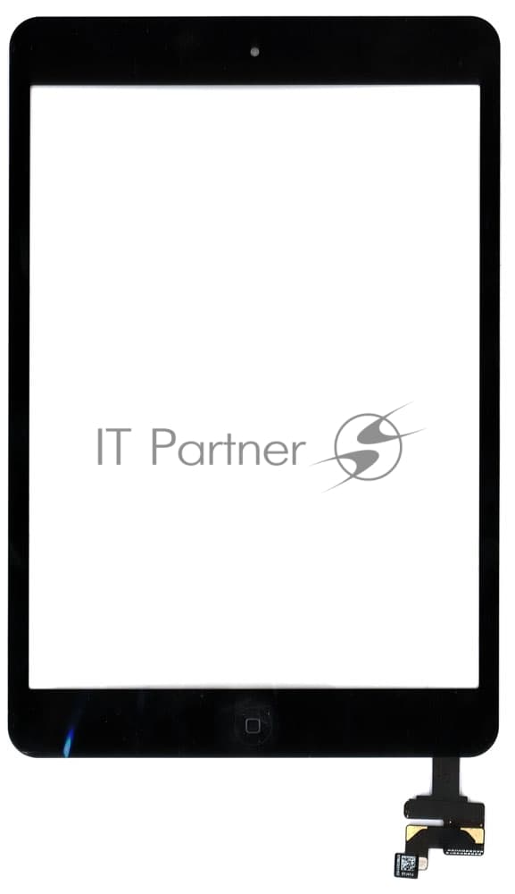 Сенсорное стекло (тачскрин) Ipad mini + stiker + IC с кнопкой Home (A1432 A1454 A1455) черное OEM