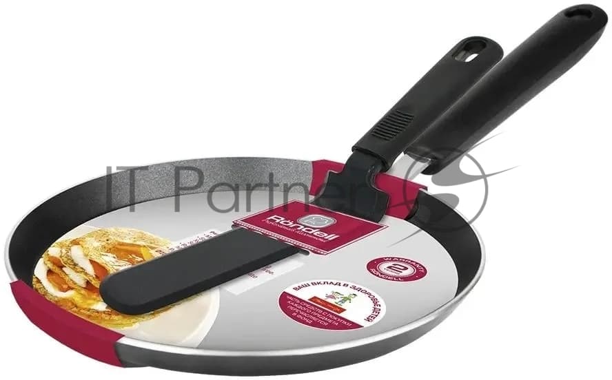 Сковорода блинная Rondell Pancake frypan RDA-1408 круглая 22см покрытие: Xylan Plus ручка несъемная (без крышки) черный