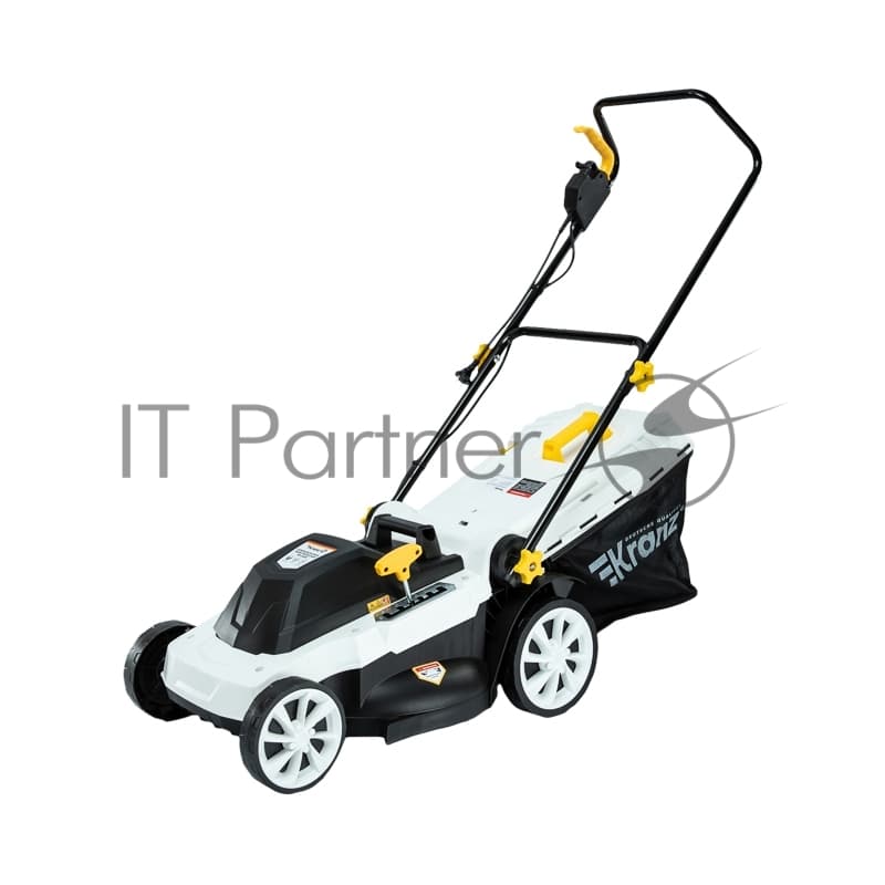 Kranz KR-16-1241 Газонокосилка электрическая KR-2000, 2000Вт, ширина 42см, 6 уровней, 45л