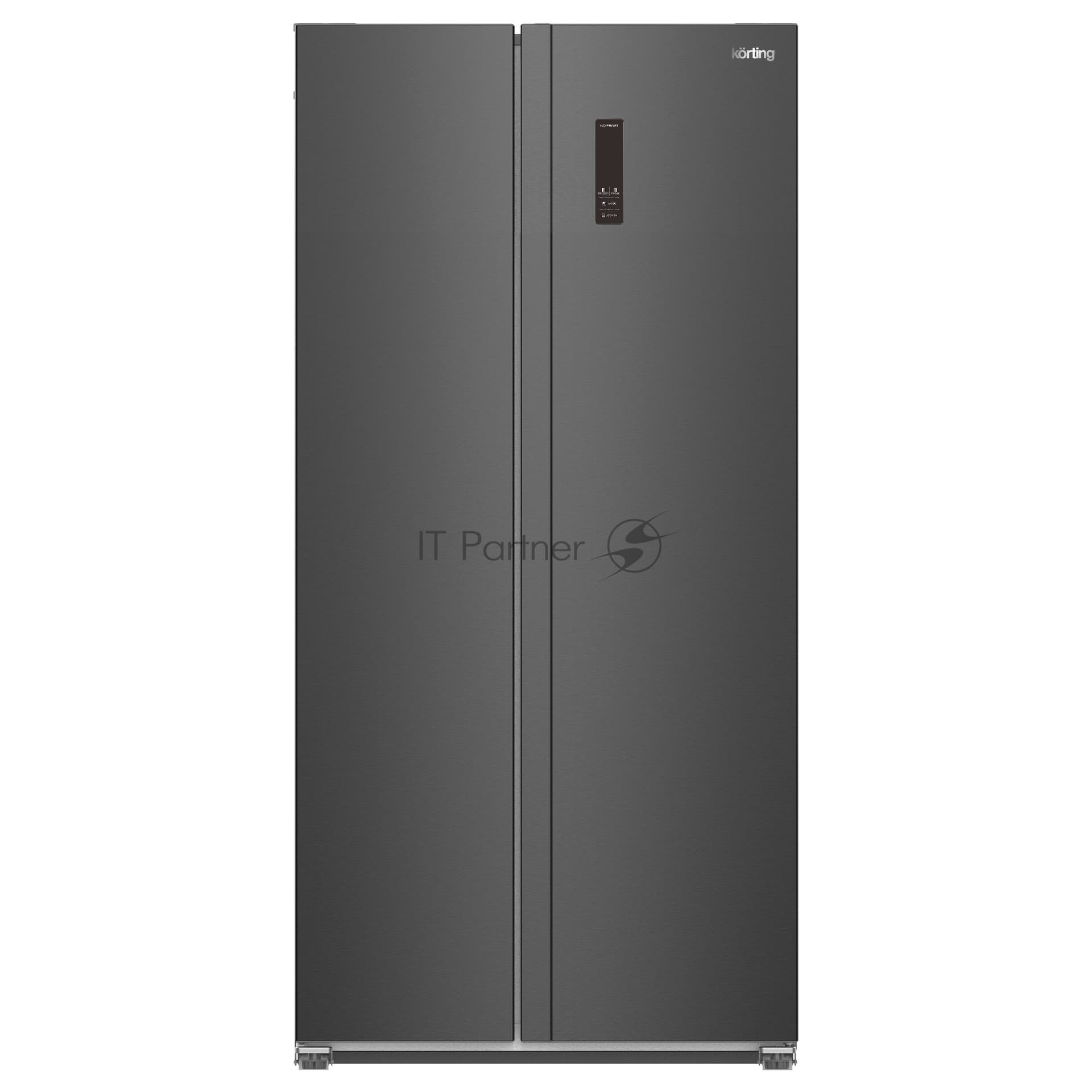 Холодильник Korting KNFS 94099 XN черная нержавеющая сталь двухкамерный 431/252л морозилка сбоку, No Frost, Side by Side
