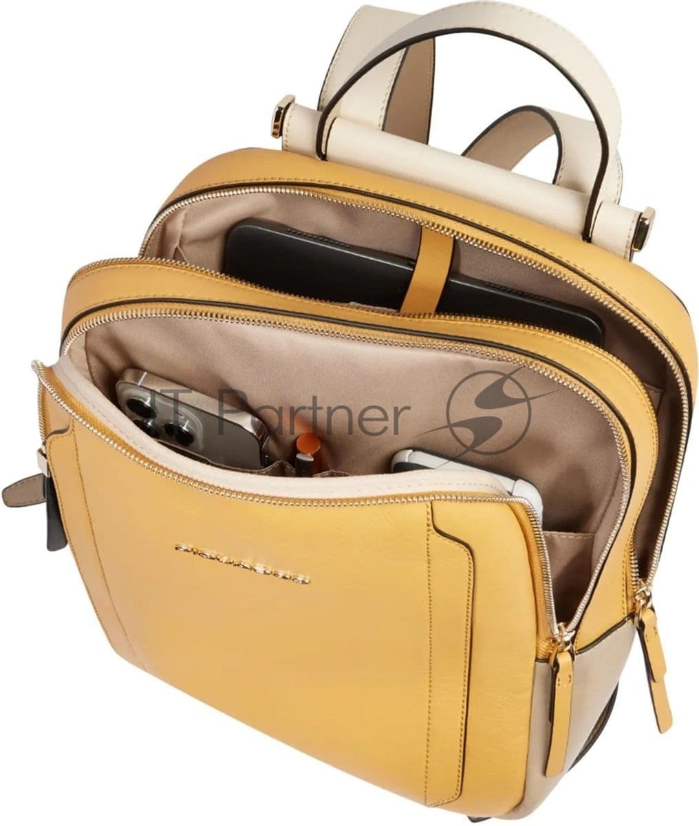 Рюкзак женский Piquadro Circle CA5566W92/GBE шафрановый/бежевый натур.кожа