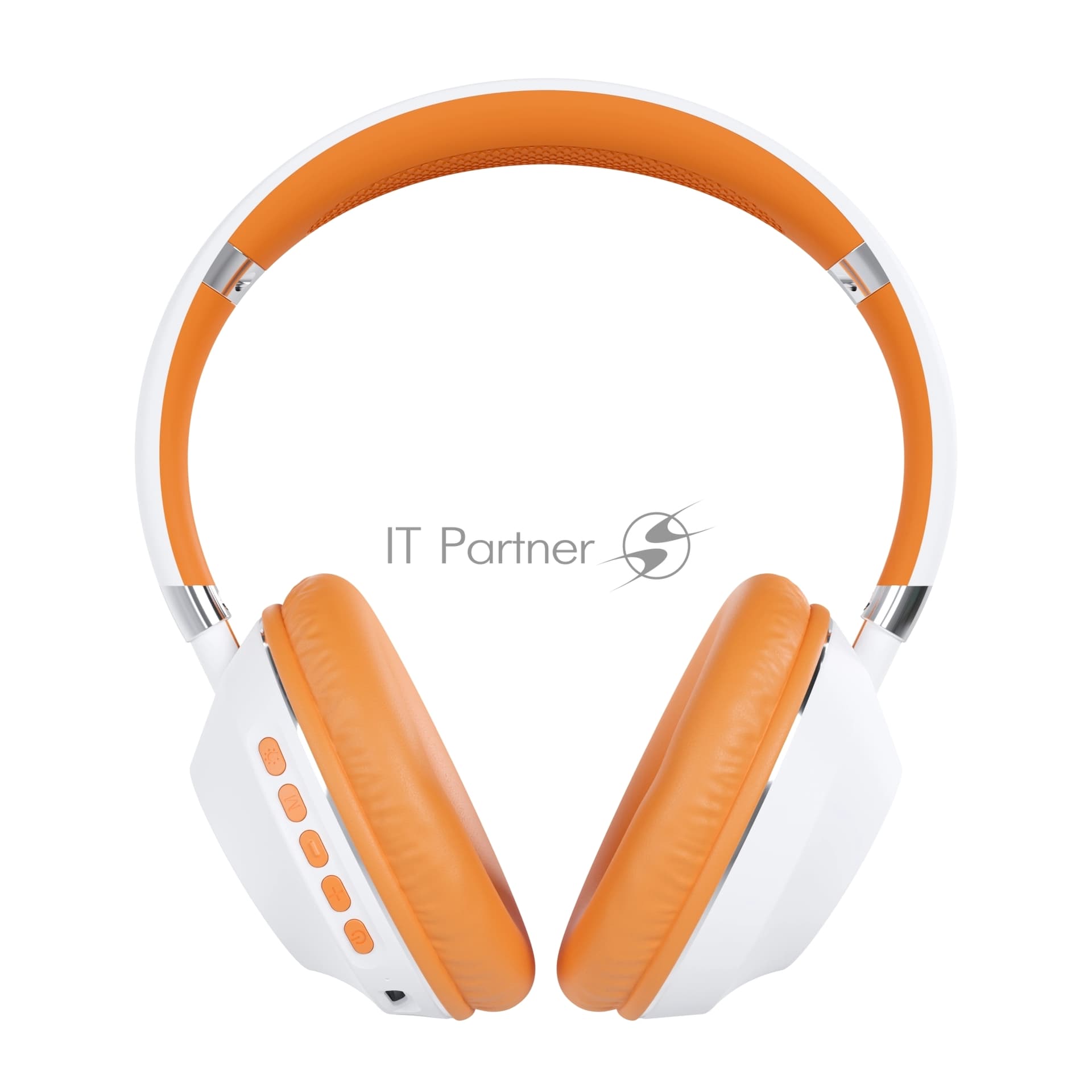 Беспроводные наушники MORE CHOICE HW34S белый/оранжевый, накладные, Bluetooth, до 6 ч