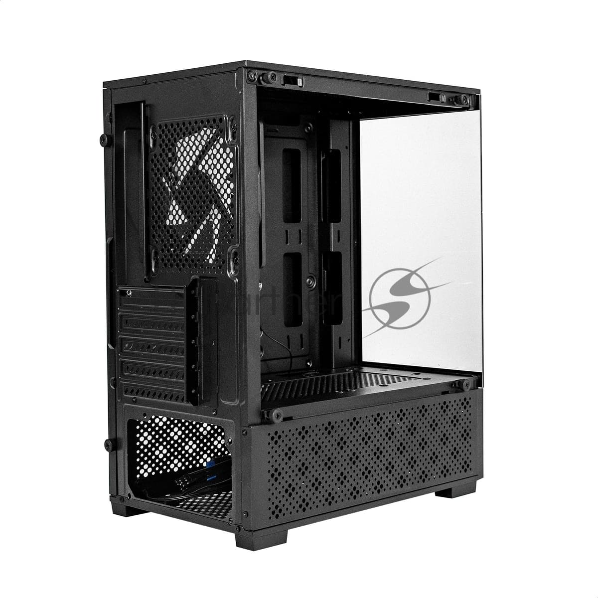Компьютерный корпус Minitower ExeGate i3 SEA LE-NPX450 (mATX, БП 450NPX, 1хUSB+1хUSB 3.0, HD аудио, черный, передняя и боковая панели - закаленное стекло)