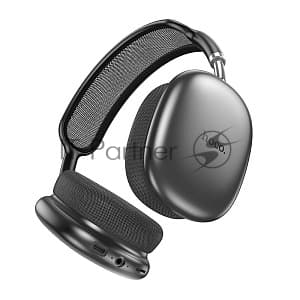 Беспроводные/проводные наушники Hoco W55 серый космос, накладные, Bluetooth + проводной