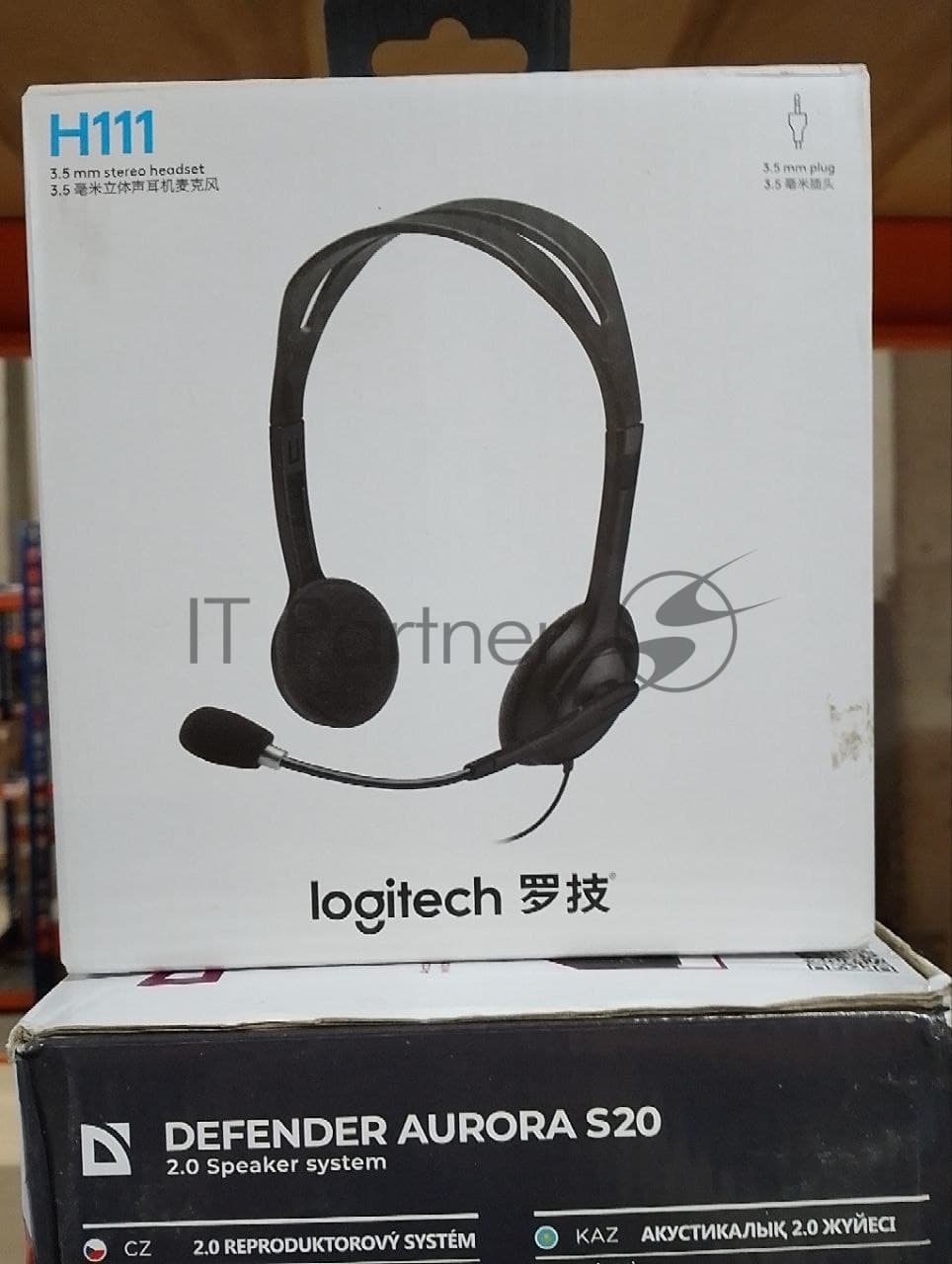 (Поврежденная упаковка) Гарнитура Logitech Headset H111 Stereo grey (1 x 3.5мм, кабель 1.8м) (981-000594_ВУ)