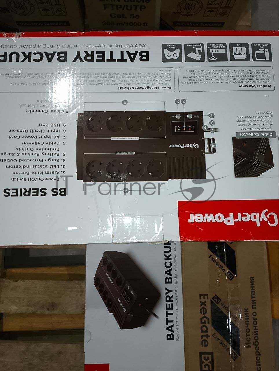 (Поврежденная упаковка) ИБП CYBERPOWER BS450E черный (линейно-интерактивный, 450VA, 270W, 4+4xEURO, USB) (BS450E)