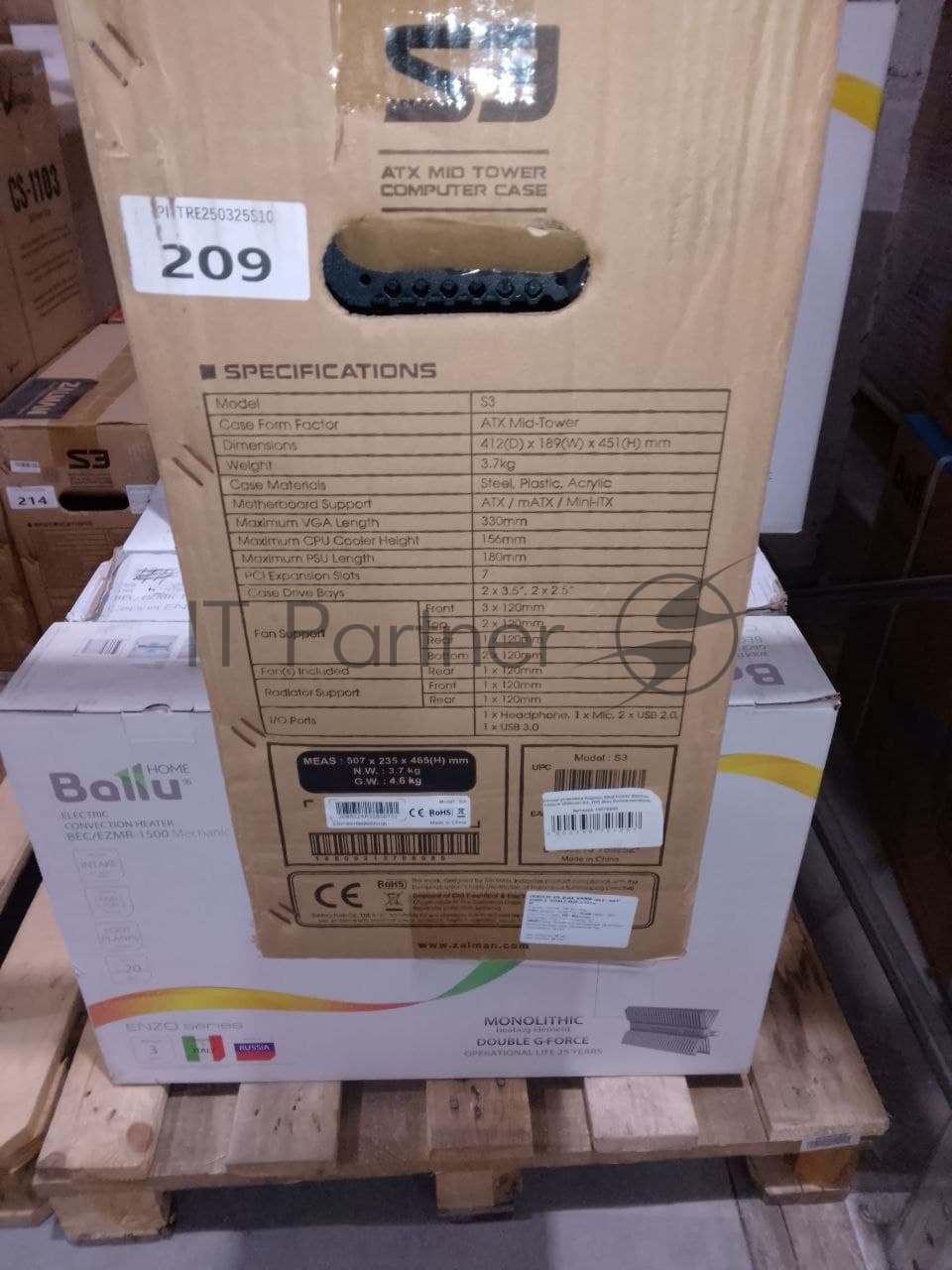 (Поврежденная упаковка) Корпус MidiTower Zalman S3 черный (Zalman S3_ПУ) (без блока питания)