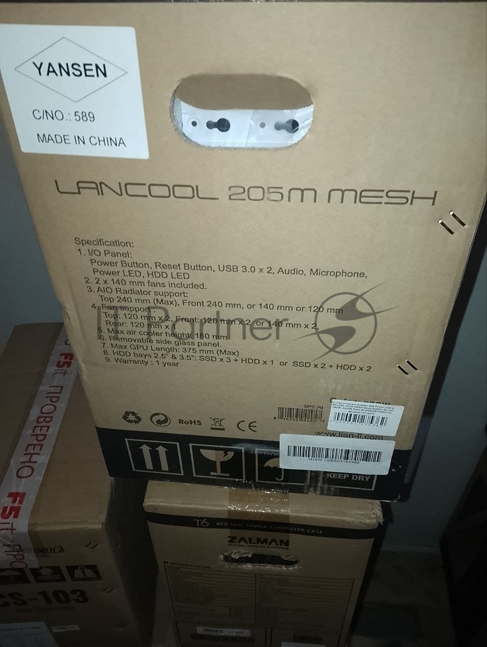 (Поврежденная упаковка) Корпус Mid Tower Lian Li LANCOOL 205M MESH Snow (mATX, без БП, ARGB, 2xUSB Type-A) (G99.OE744MX.10)