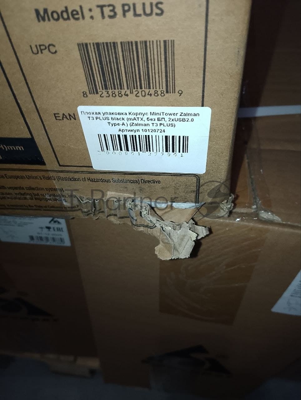 (Поврежденная упаковка) Корпус MiniTower Zalman T3 PLUS черный (mATX, без БП, 2xUSB2.0 Type-A ) (Zalman T3 PLUS)