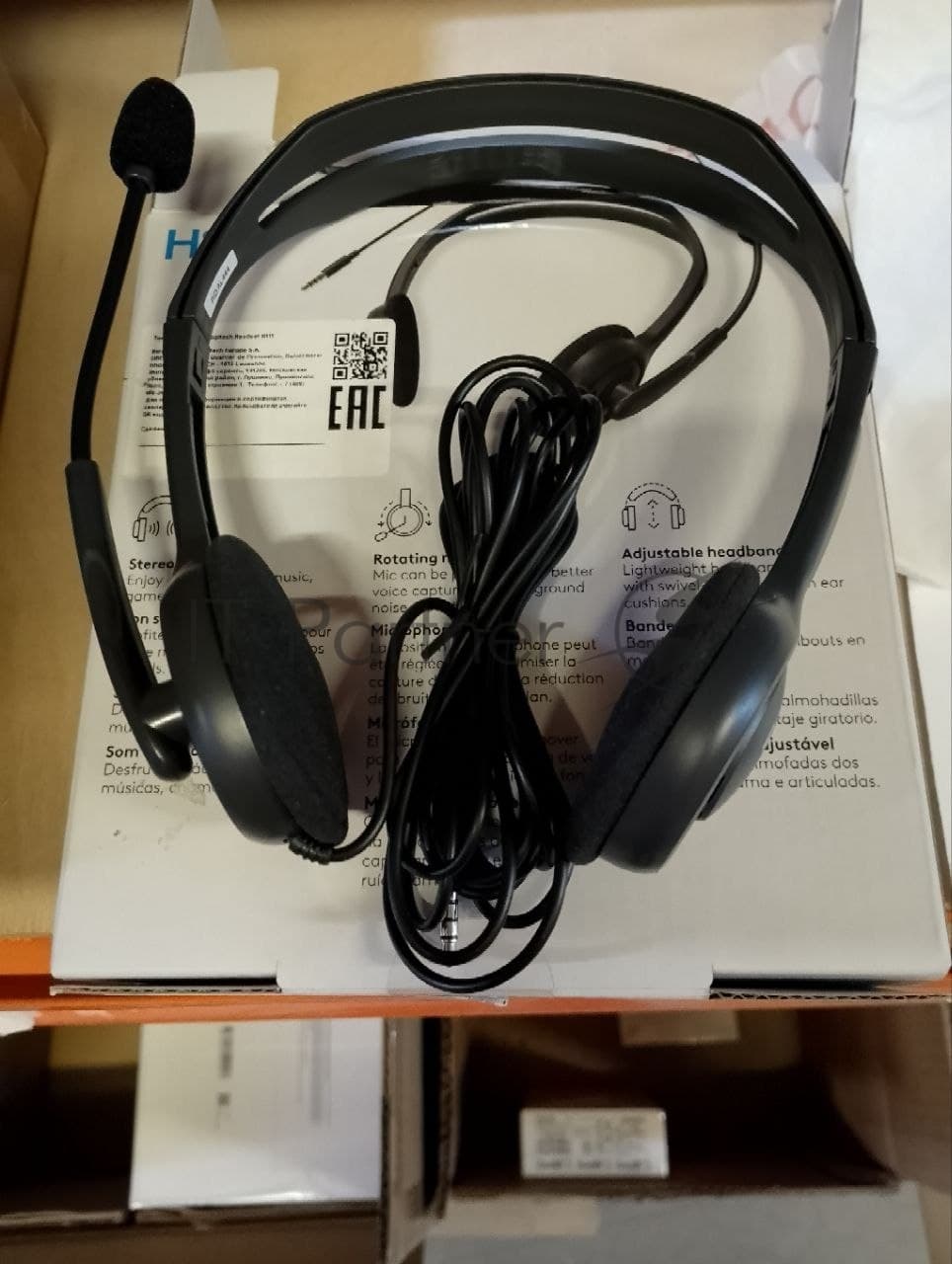 (Поврежденный товар) Гарнитура Logitech Headset H111 Stereo grey (1 x 3.5мм, кабель 1.8м) (981-000594_(Поврежденный товар) 005151)