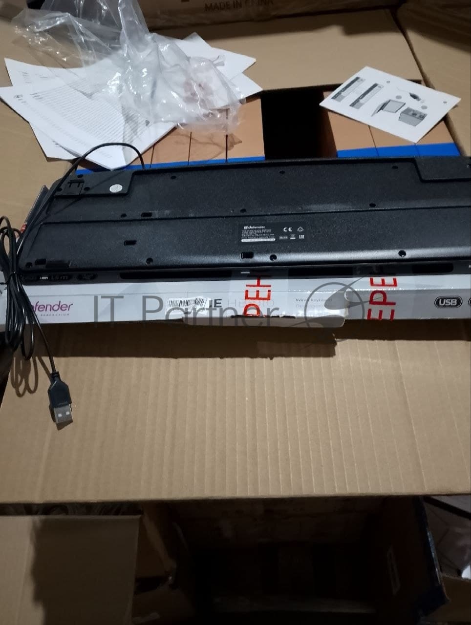 (Поврежденный товар) Клавиатура проводная DEFENDER Office HB-910 черный (USB, 104 клавиши) (45910_(Поврежденный товар) 000460)