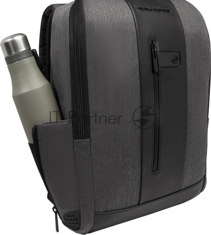 Рюкзак мужской Piquadro Brief2 CA4818BR2/GRN серый/черный нейлон/натур.кожа