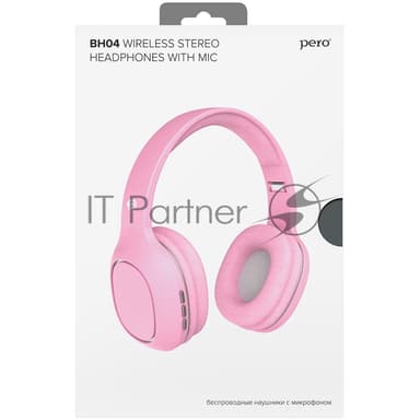 Беспроводные наушники PERO BH04 Pink, полноразмерные