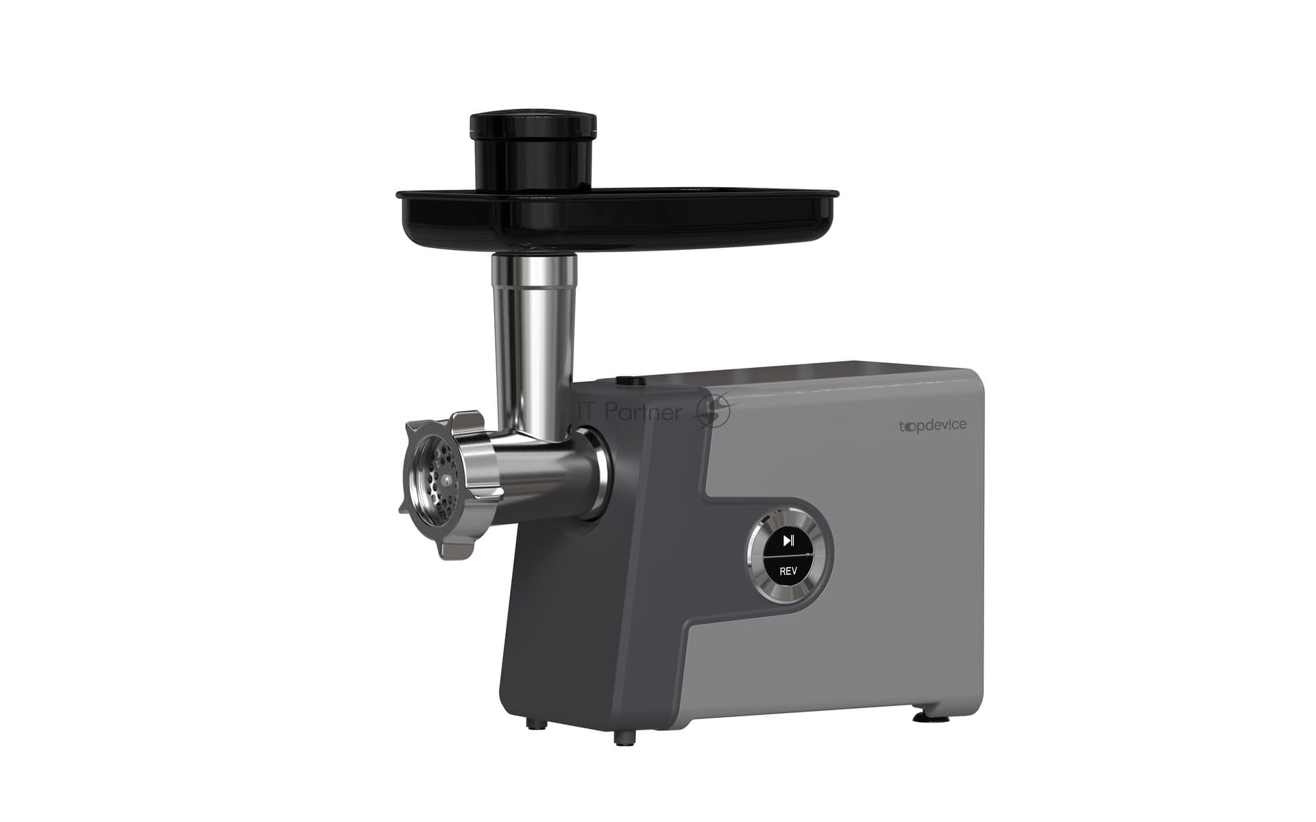 Мясорубка электрическая Topdevice TDMG107 графитовый, 1800 Вт, 2 кг/мин, реверс, насадки - 6