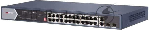 Коммутатор Hikvision DS-3E0528HP-E 26G 2SFP 20PoE+ 370W неуправляемый