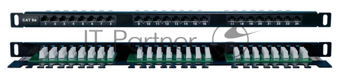 Патч-панель Hyperline PPHD-19-24-8P8C-C5E-110D 19" 0.5U 24xRJ45 кат.5e UTP