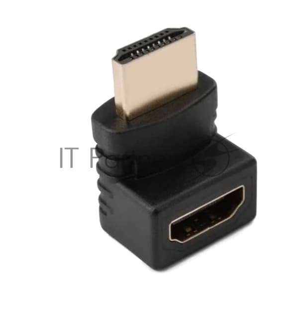 Кабель/ Переходник GoPower HDMI (m)-HDMI (f) угловой 4K 60Hz черный в пакете (1/500)