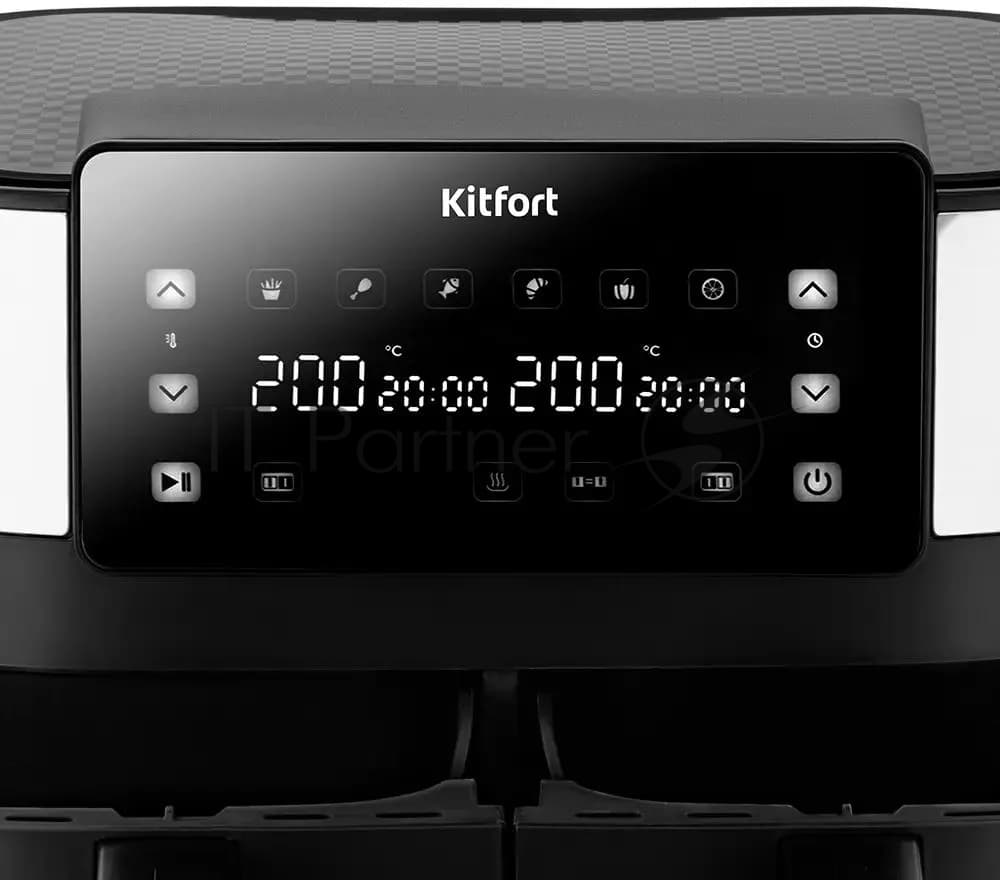 Аэрогриль Kitfort КТ-2259 черный, 2850 Вт, 7.6 л, сенсор, 6 программ