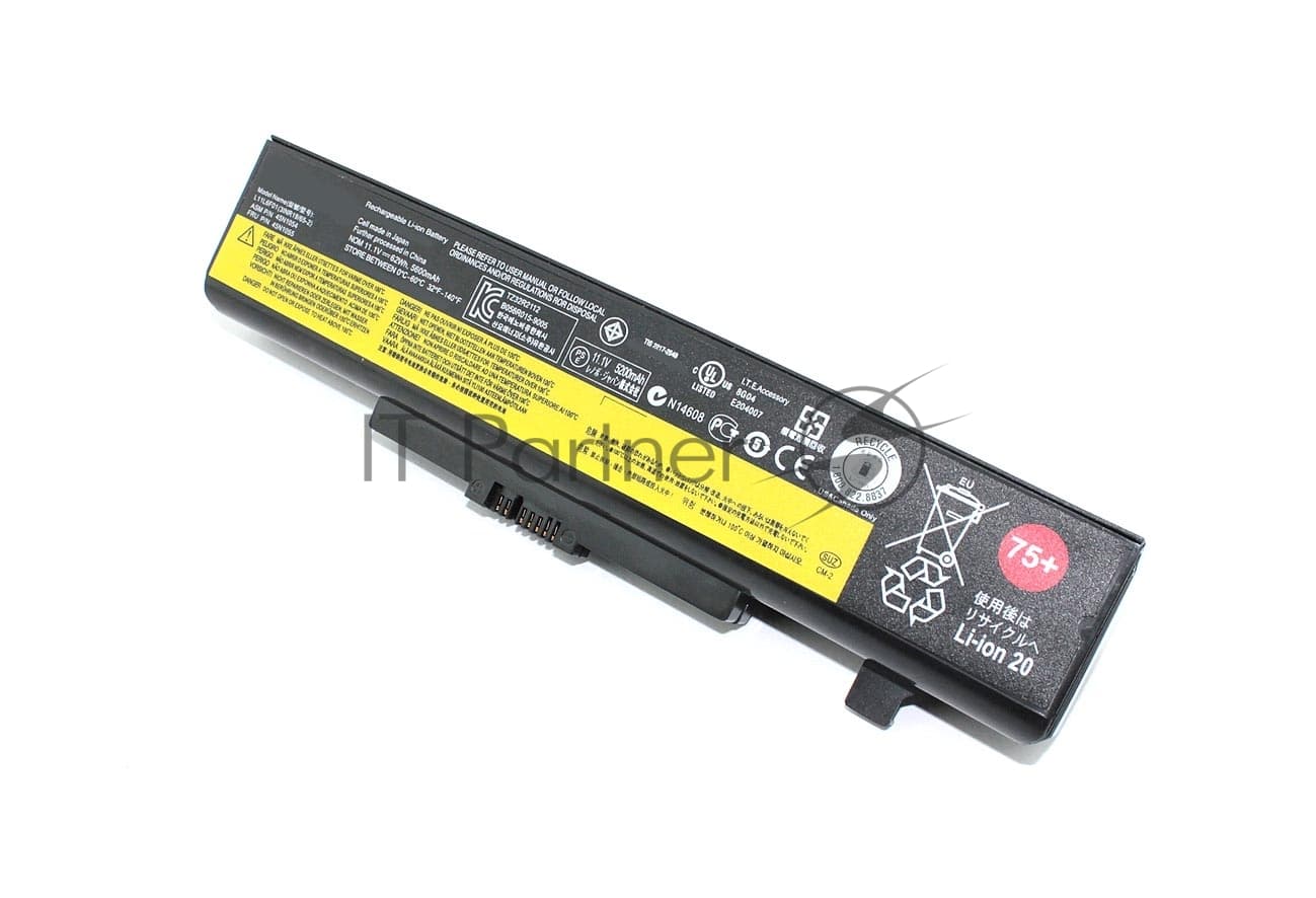 Аккумуляторная батарея для ноутбукa Lenovo IdeaPad Y480 (L11L6F01 75+) 11.1V 62Wh черная