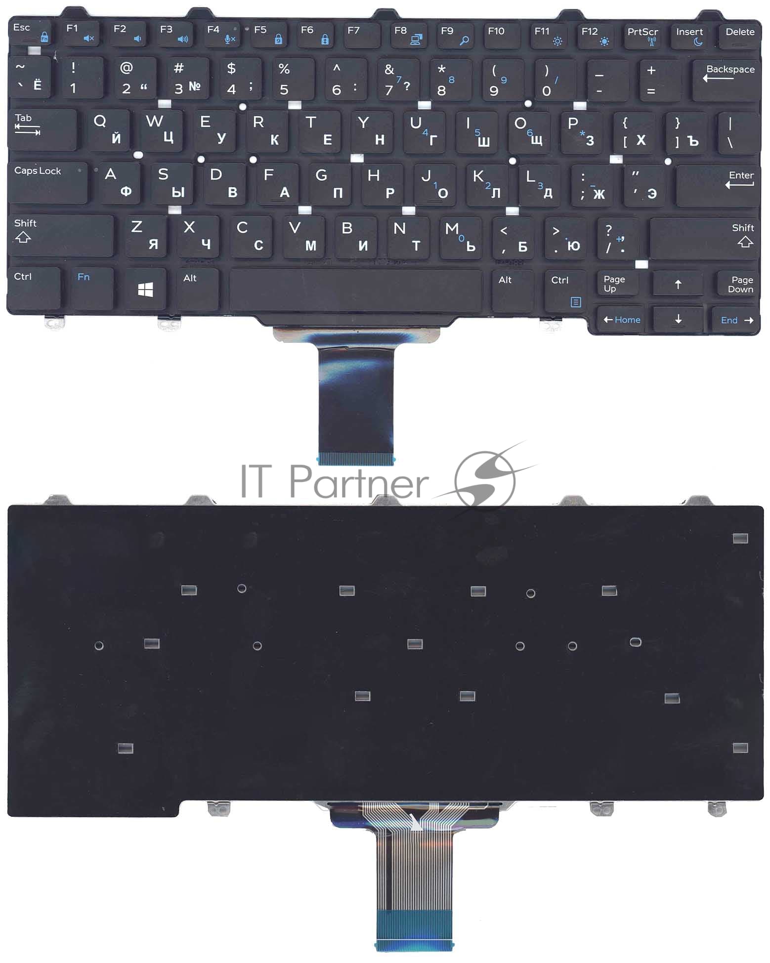 Клавиатура для ноутбука Dell E5250 E7250 черная без подсветки