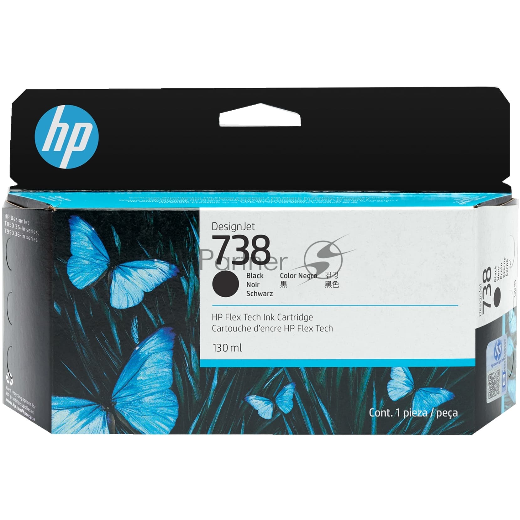 Картридж HP 738 для HP DesignJet T850, T950 MFP,черный, 130ml (ориг) 498N4A