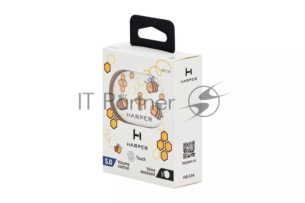 Беспроводные/проводные наушники Harper HB-534 белый, накладные, Bluetooth + проводной, до 5 ч