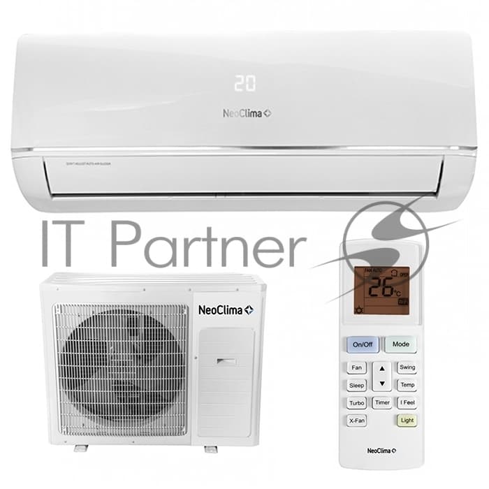 Кондиционер сплит-система Neoclima NS/NU-HAX09R 9000 BTU, 25 м², 26/40 дБ, охлаждение, обогрев, осушение, белый
