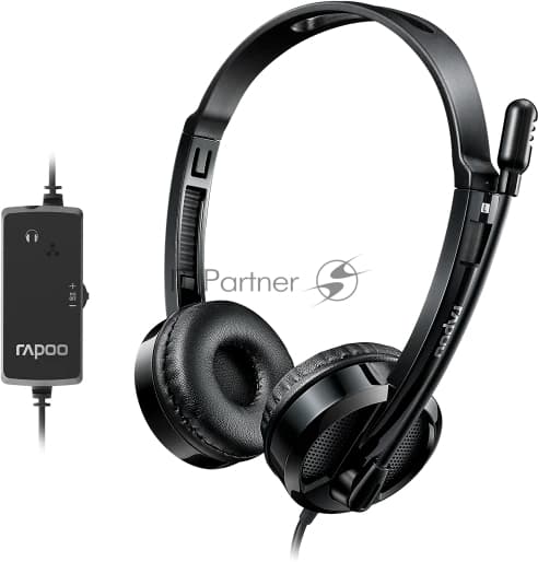 Гарнитура Rapoo H120 чёрный, проводная, USB