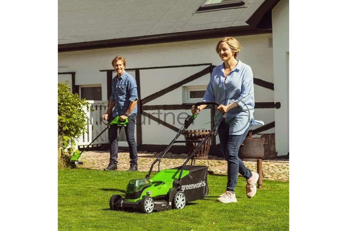 Газонокосилка аккумуляторная (2512607) GreenWorks G24X2LM41, 2*24V, 41 см, без АКБ и ЗУ