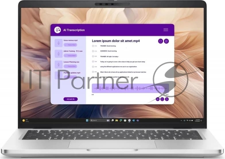 Ноутбук Dell Pro 14 Plus Core Ultra 7 268V 14,0" QHD+ (2560 x 1600),300nit AG,300 nit,32 GB LPDDR5,2TB SSD,Intel Arc graphics,3cell 55Wh,Backlit,FPR,Thunderbolt,W11Pro/English,1,4kg,2y,KB Eng,Platin Silver