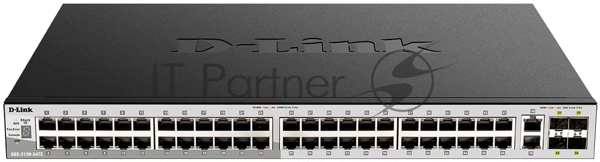 Коммутатор D-Link DGS-3130-54PS/B, 48×1 Гбит/с + 2×10 Гбит/с Base-T + 4×10 Гбит/с SFP+, управляемый