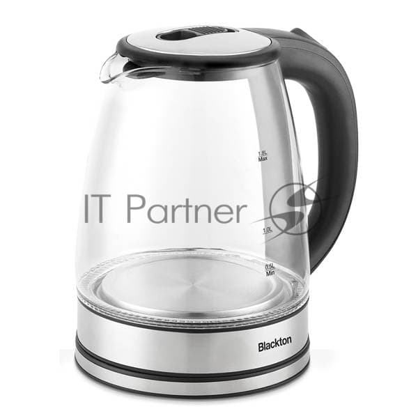 Электрочайник Blackton Bt KT1729G черный/серебристый, 1.8 л, 1500 Вт, скрытый нагревательный элемент