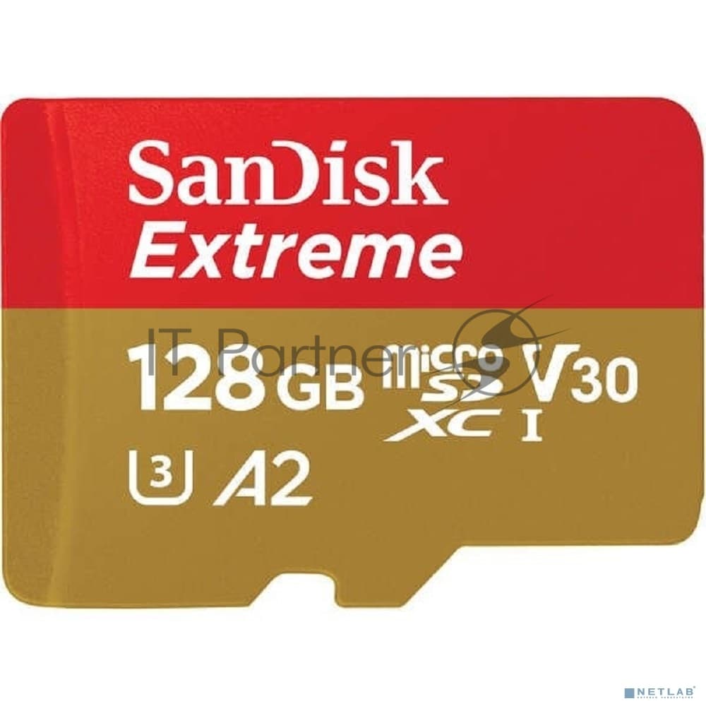 Флеш карта microSD 128Gb SanDisk microSDXC Class 10 UHS-I A2 C10 V30 U3 Extreme 190MB/s