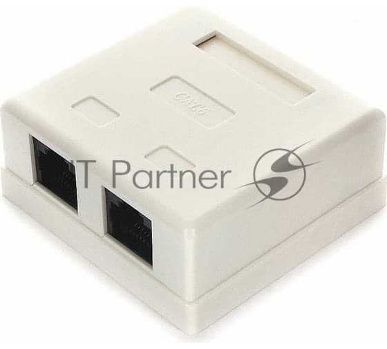 Розетка Cablexpert NA218 RJ-45 кат.6 внешняя 2 порта, 110&Krone