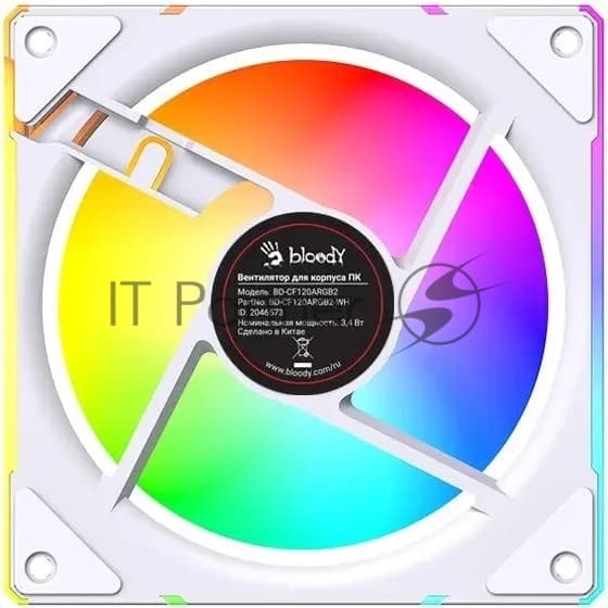 Вентилятор для корпуса Bloody BD-CF120ARGB2 LCD ARGB 120х120x25 белый 4-pin 26дБ (BD-CF120ARGB2-WH) Ret