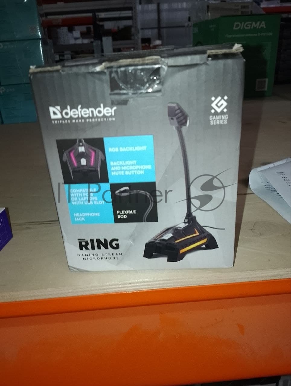 (Поврежденная упаковка) Игровой стрим микрофон DEFENDER Ring GMC 150