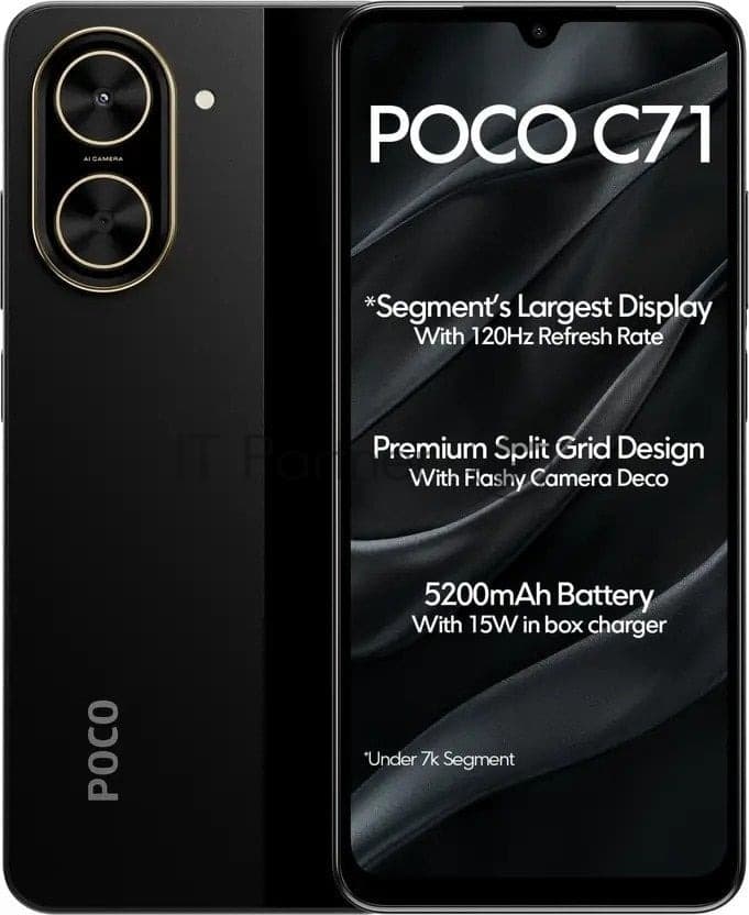 Смартфон POCO C71 3+64Gb черный (MZB0K20RU)