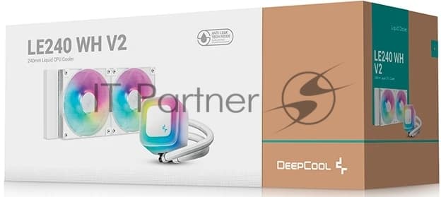 Система водяного охлаждения Deepcool LE240 WH V2 ARGB Soc-AM5/AM4/1200/1700/1851 белый 4-pin 28.2-31.6dB Al 220W 1359gr Ret (R-LE240-WHAMMN-G-2)
