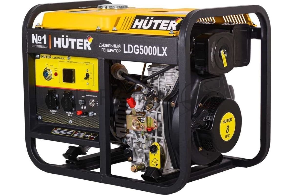 Электрогенератор дизельный Huter LDG 5000LX, 3.3 кВт, 82 дБ, 79 кг