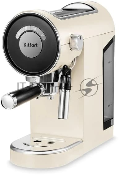 Кофеварка рожковая Kitfort КТ-783-1 бежевый, исп. кофе - молотый, 0,85 л, 1360 Вт, 20 бар