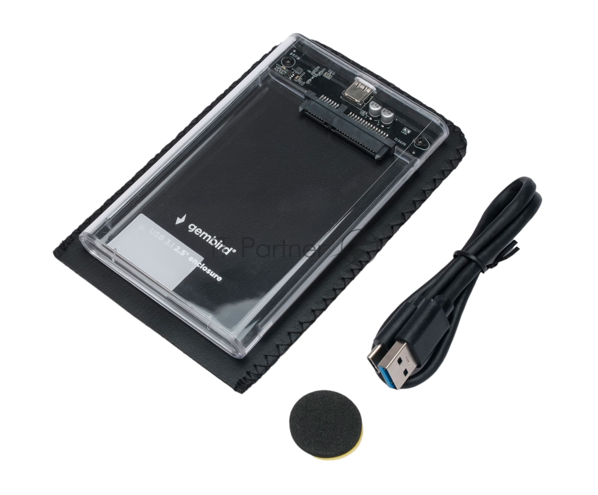 Gembird EE2-U3S-7 Внешний корпус USB 3.0 для 2.5" HDD/SSD порт Type-С, SATA III, пластик, прозрачный