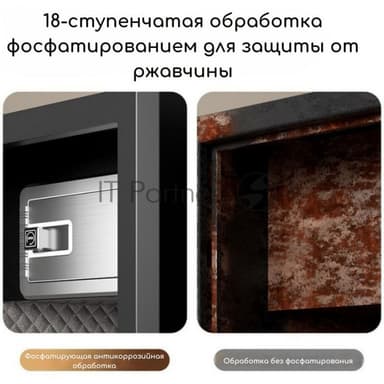 Сейф Deli ET597 800x480x420 мм, электронный/ключевой/биометрический, черный